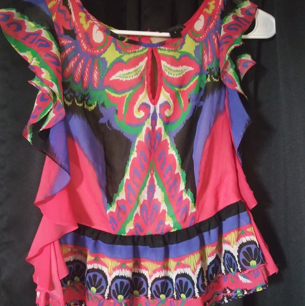 Sheer top with zippered back